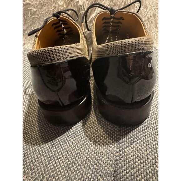 THE OFFICE OF ANGELA SCOTT Ms. Baker Khaki Glen Plaid Leather Women's Toe Cap Ox - Picture 8 of 10